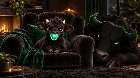 Running the house — fictional black calf and bull meme