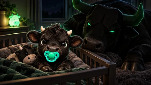 No sleep tonight — fictional black calf and bull meme
