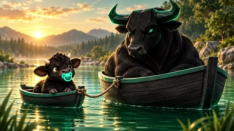 Little boat — fictional black calf and bull meme
