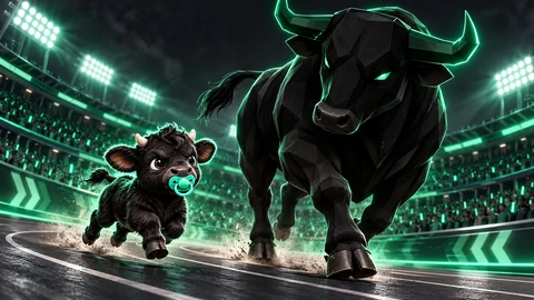 Wait for me — fictional black calf and bull meme
